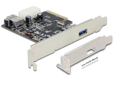 Carte PCI Express x4 > 1 x externe + 1 x interne SuperSpeed USB 10 Gbps (USB 3.1 Gen 2) type A femel