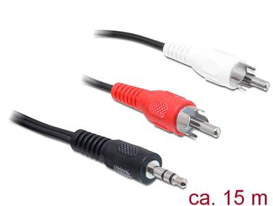 Câble Audio prise jack stéréo de 3.5 mm mâle > 2 x RCA mâle 15 m