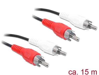 Cable RCA 2 x mâle / mâle 15 m