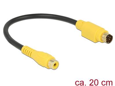 Câble S-Video mini DIN à 4 broches mâle > Cinch femelle 20 cm