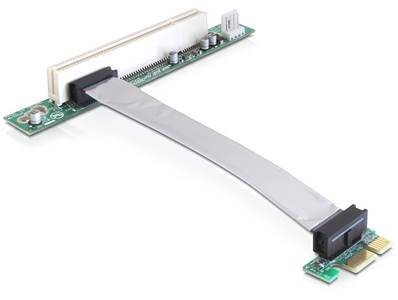 Carte Riser PCI Express x1 > 1 PCI avec câble flexible de 13 cm avec insertion gauche