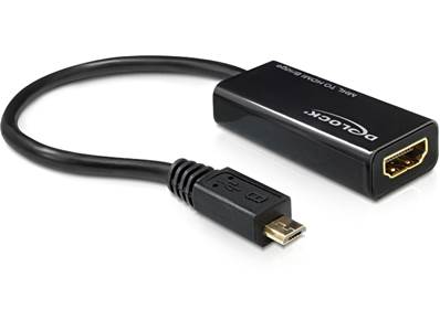 Adaptateur MHL Micro USB mâle > connecteur High Speed HDMI femelle + USB Micro-B femelle