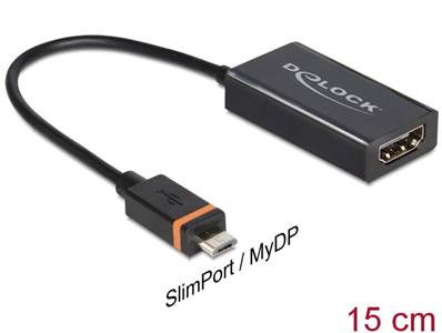 Adaptateur SlimPort / MyDP mâle > connecteur High Speed HDMI femelle + USB micro-B femelle